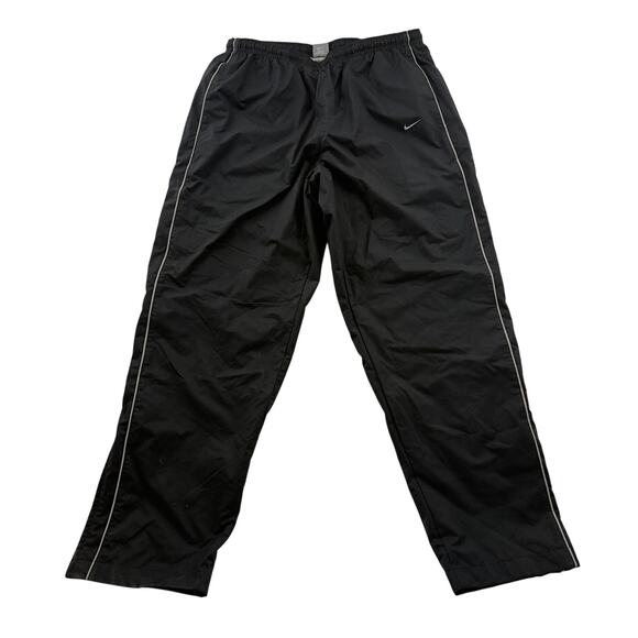 Nike Black Track Pants Men’s XL 33x32 Elastic Waist Zip Hem - Picture 1 of 4